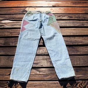 Vintage Major Damage Jeans Sz 30x34 Denim Color Block Hip Hop pants 80s 90s RARE